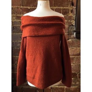 Forever 21 Rust Off the Shoulder Sweater